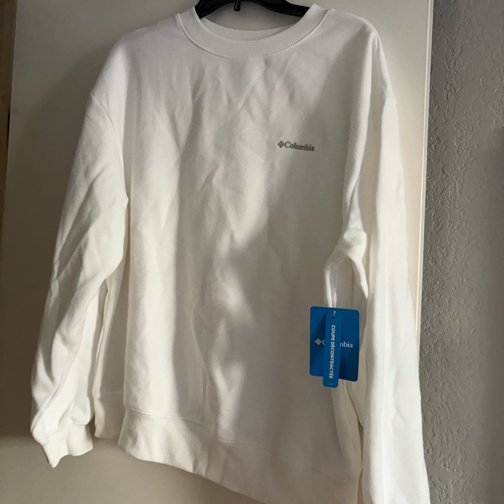 Columbia Men's Classic White Crewneck Sweater